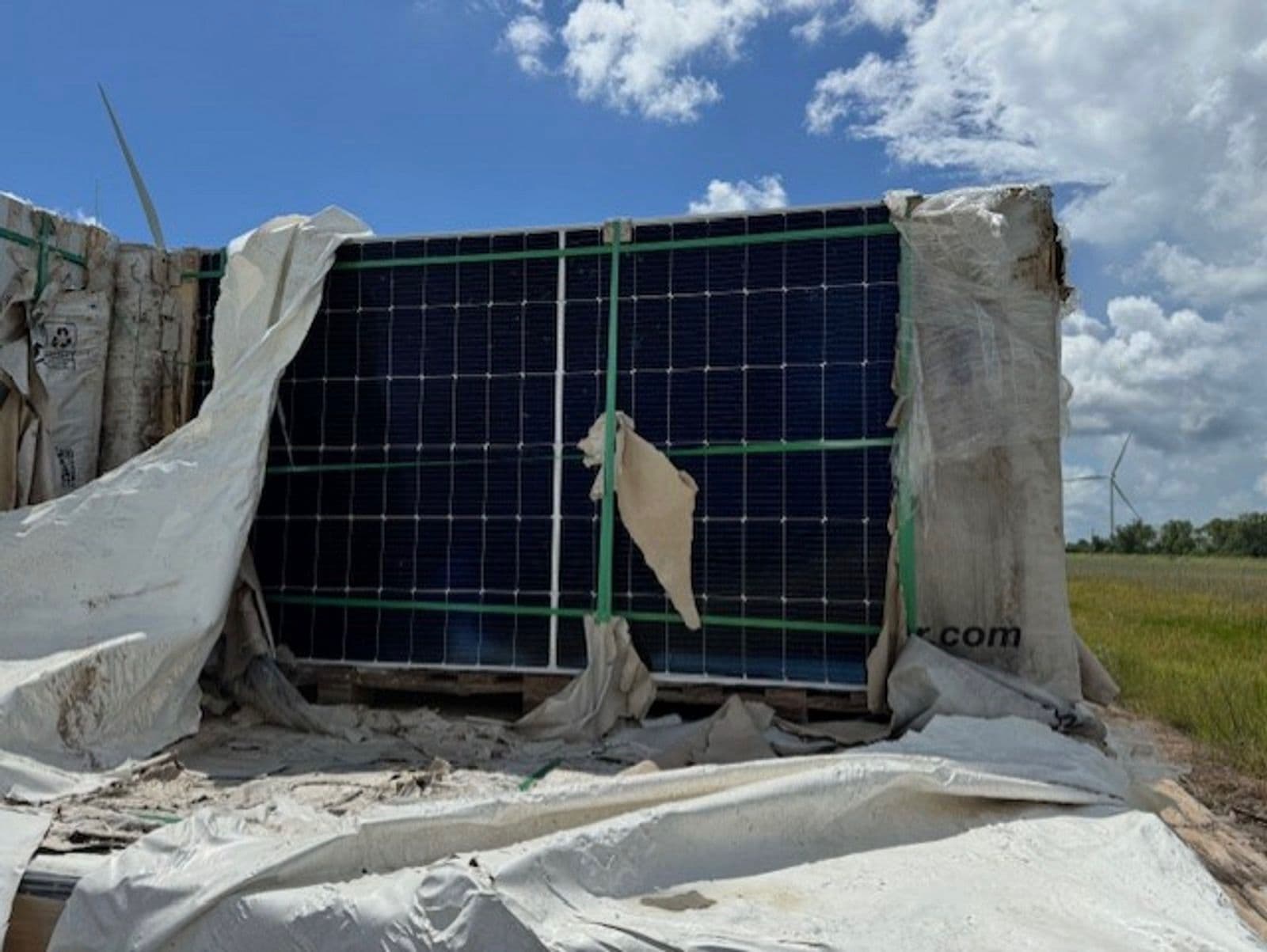 Palletized solar panels